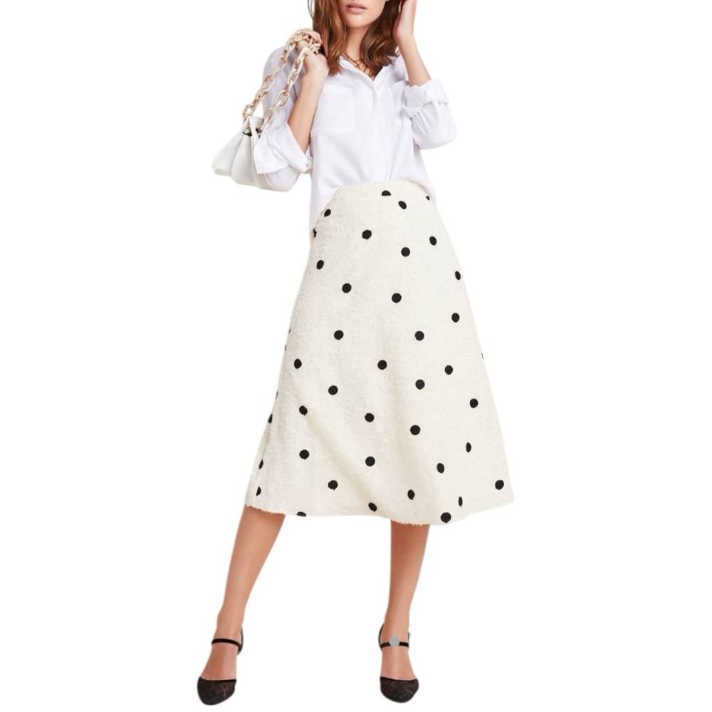 Anthropologie Midi Skirt Black & White Medium